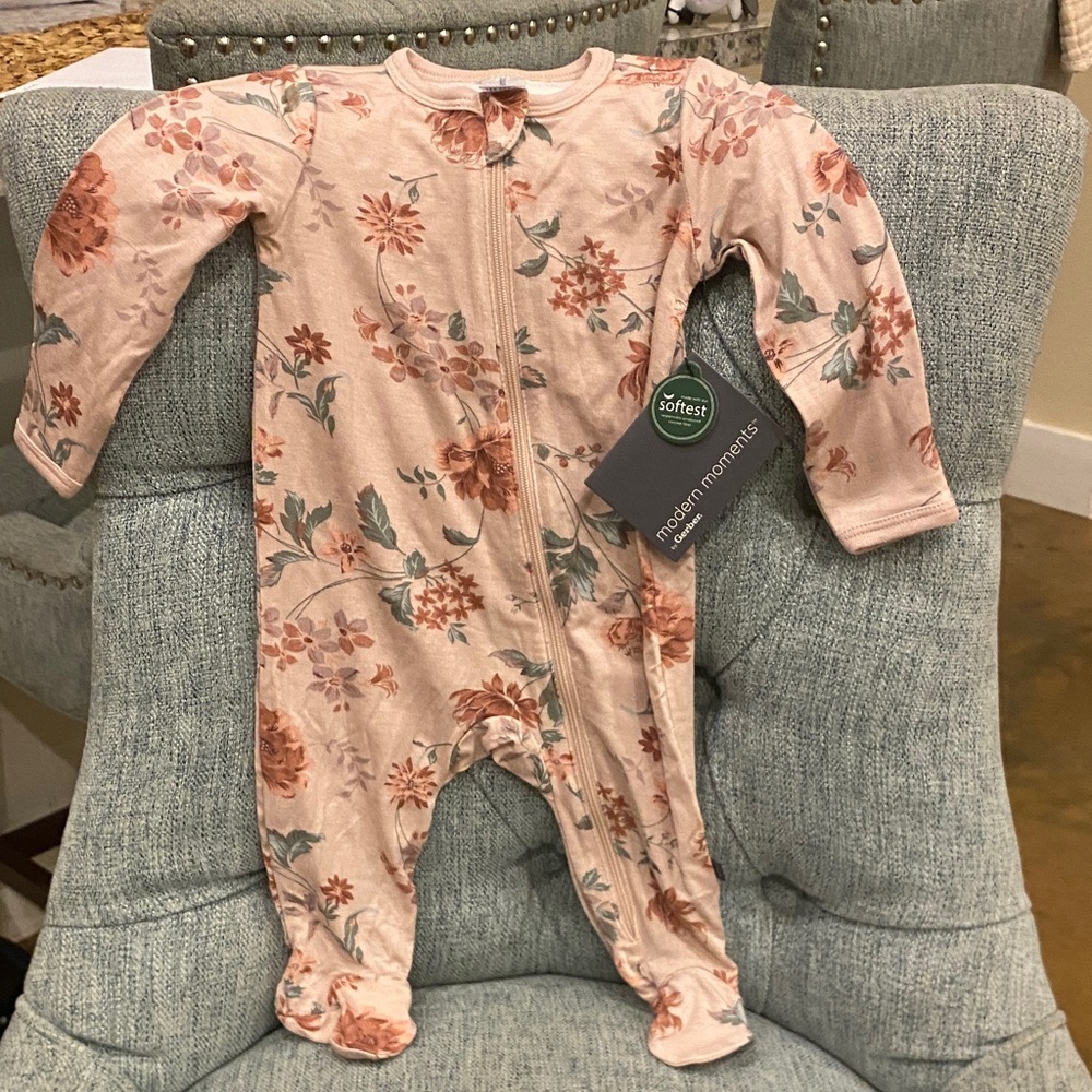 Floral Kids Footed One Piece
